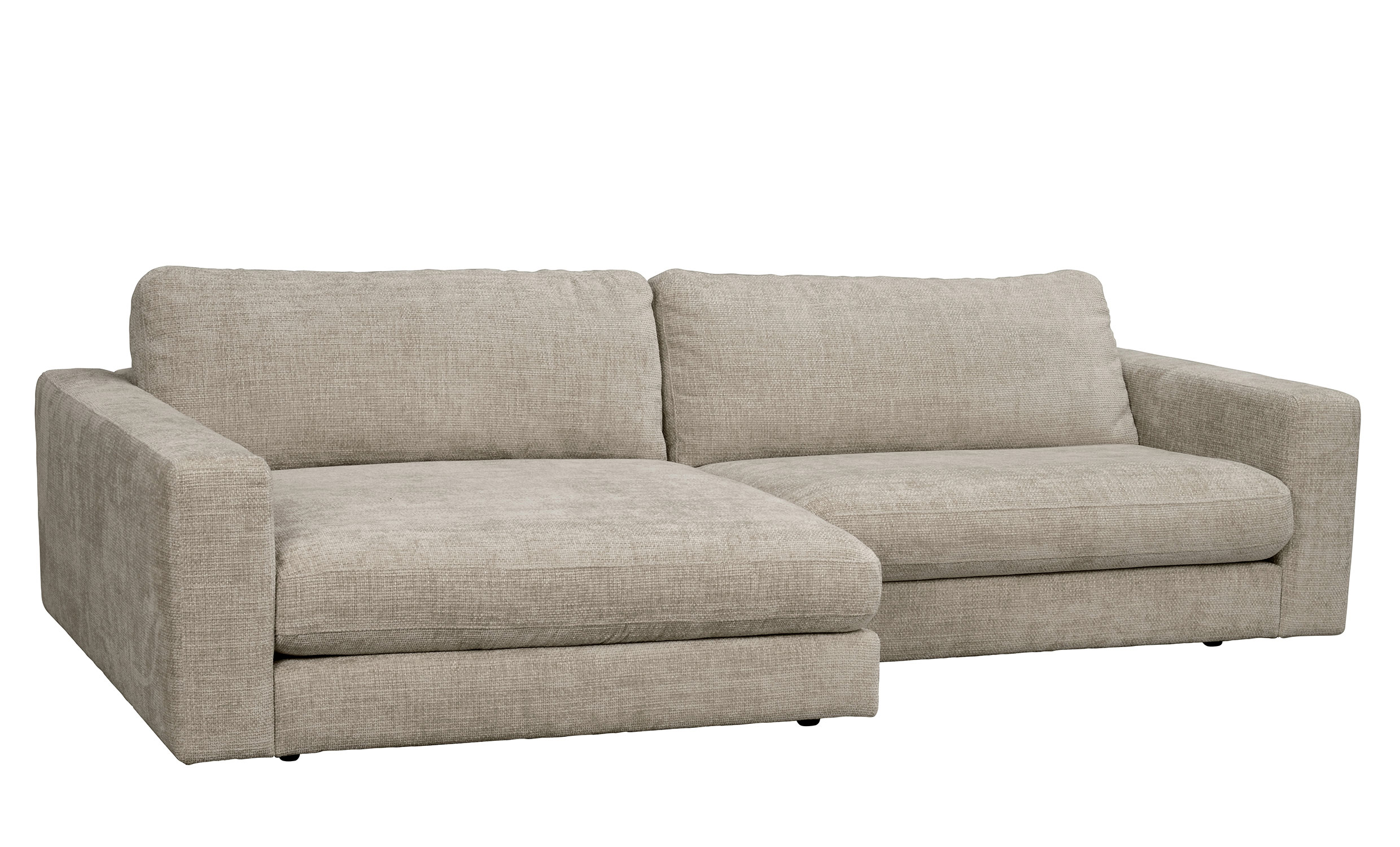 DUNCAN soffa 3-sits-schslong vnster grbeige