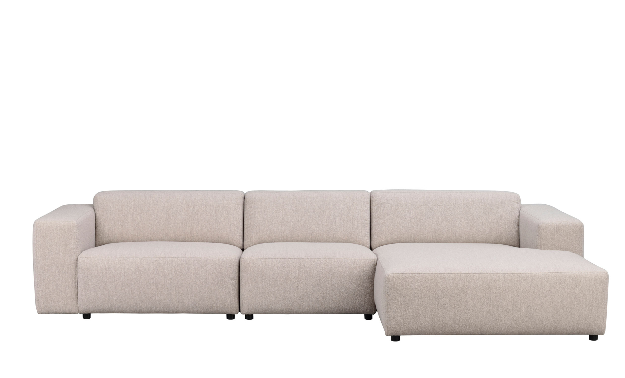 WILLARD soffa 4-sits-schäslong höger ljusbeige