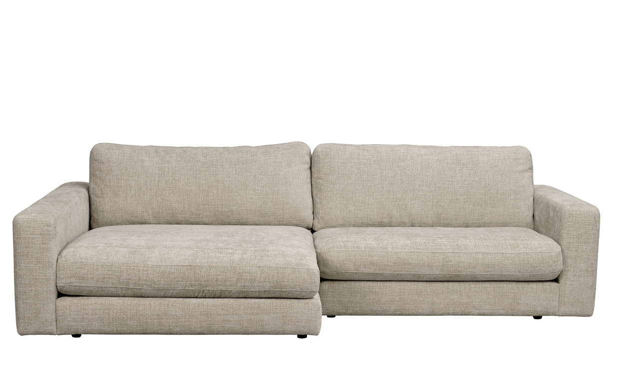 DUNCAN soffa 3-sits-schäslong vänster gråbeige