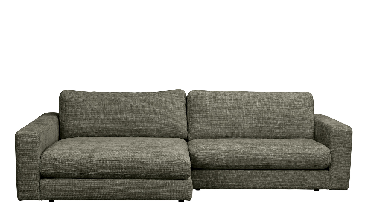 DUNCAN soffa 3-sits-schäslong vänster grön