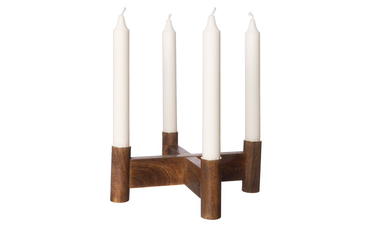 Adventsljusstake d22 h8 Mörkt Trä