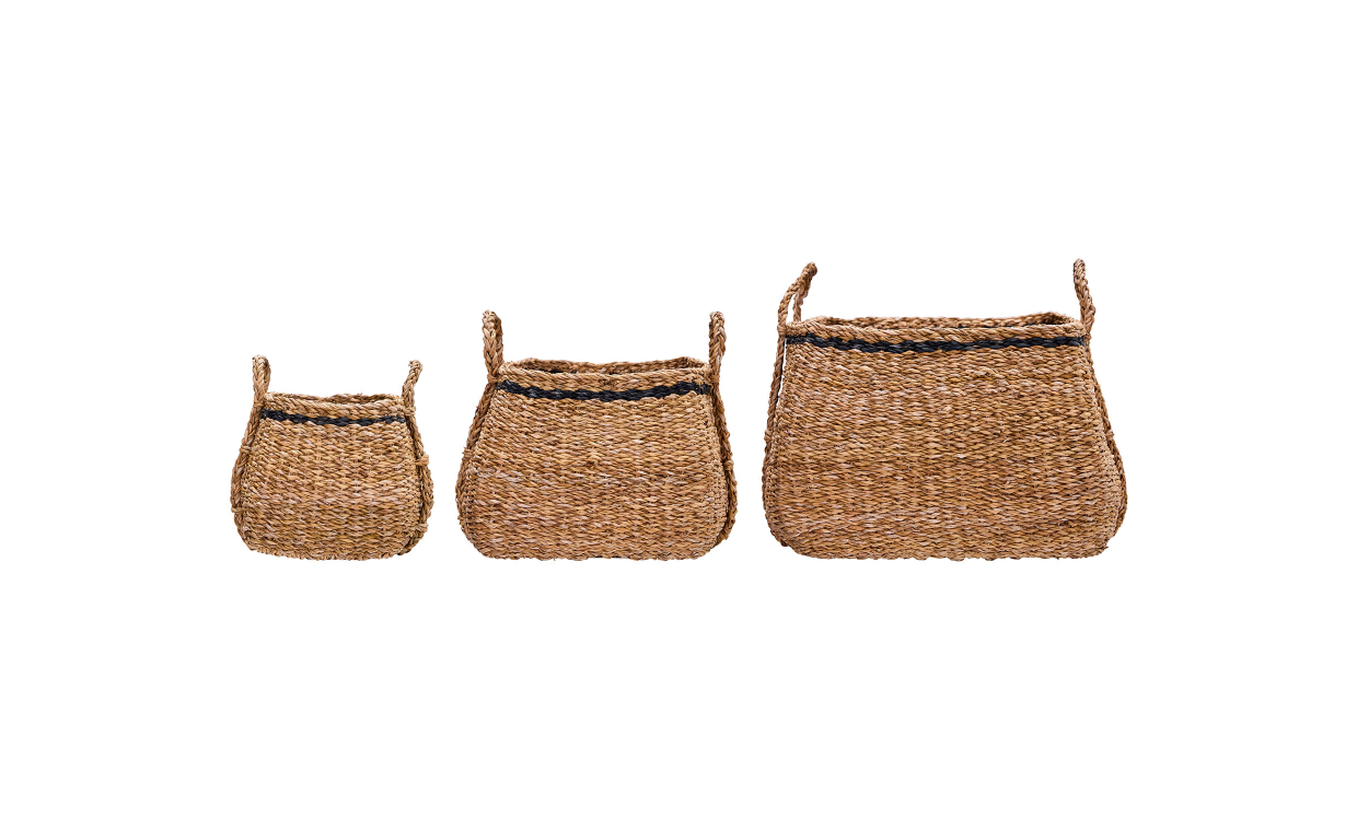 LAINE Korg 3-set Natur/Svart