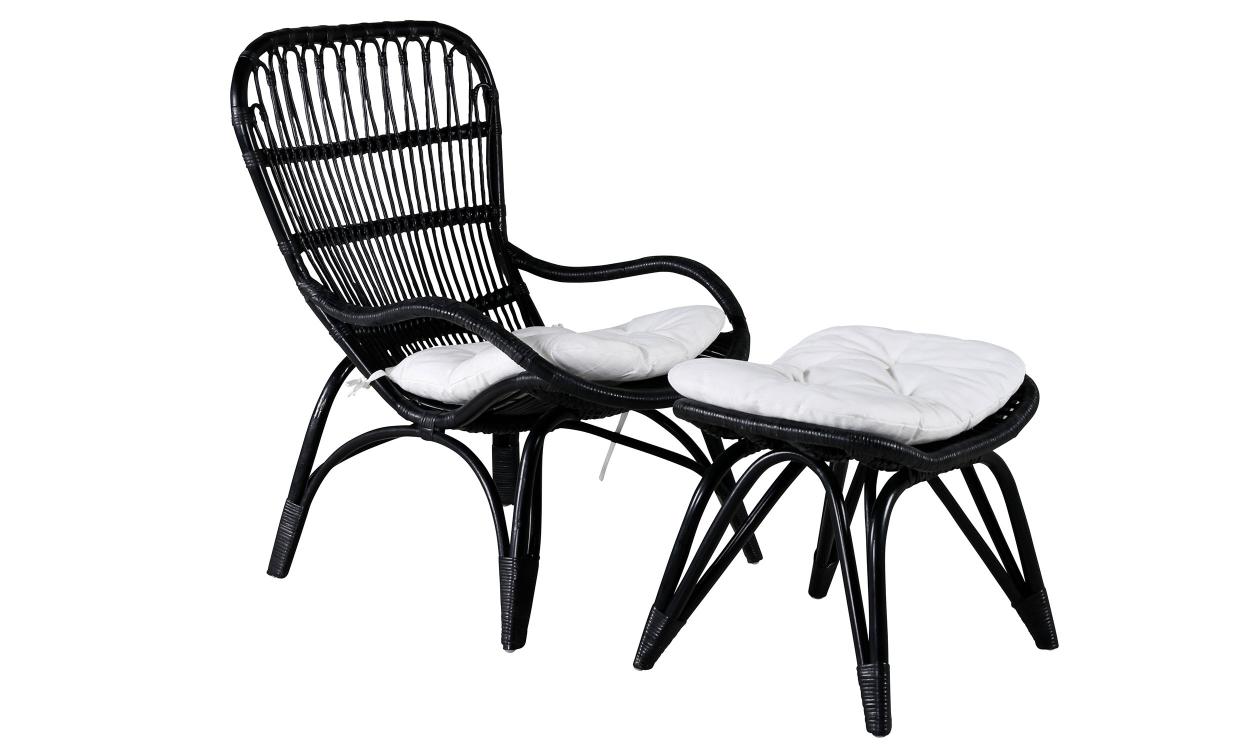 EDVIN Loungefåtölj Svart/Offwhite