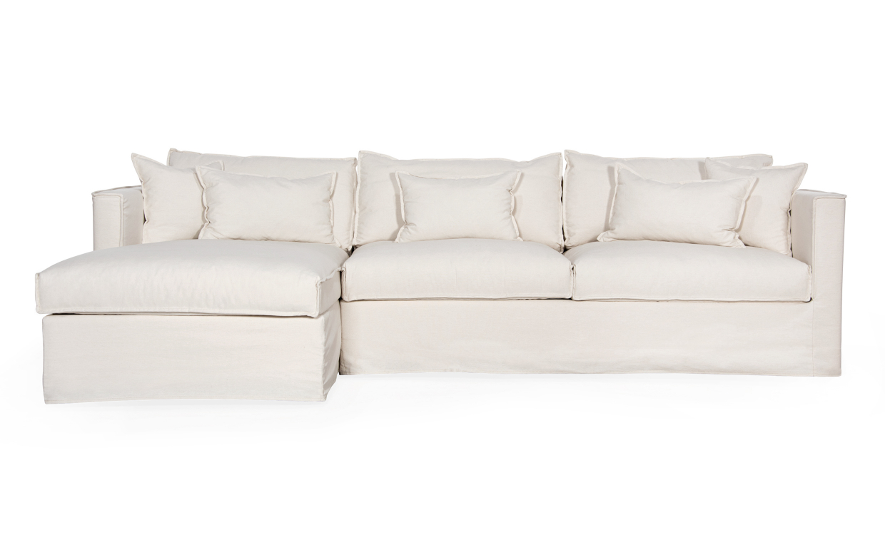 SoffaDirekt MILFORD Bäddsoffa Divan Vänster Beige