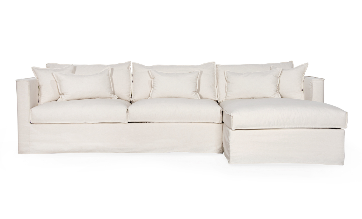 SoffaDirekt MILFORD Bäddsoffa Divan Höger Beige