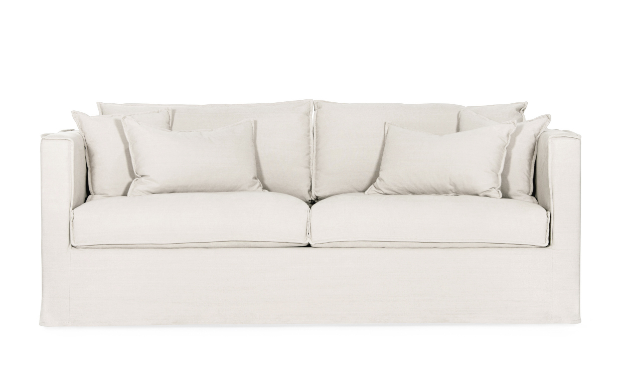 MILFORD beige bäddsoffa med raka linjer