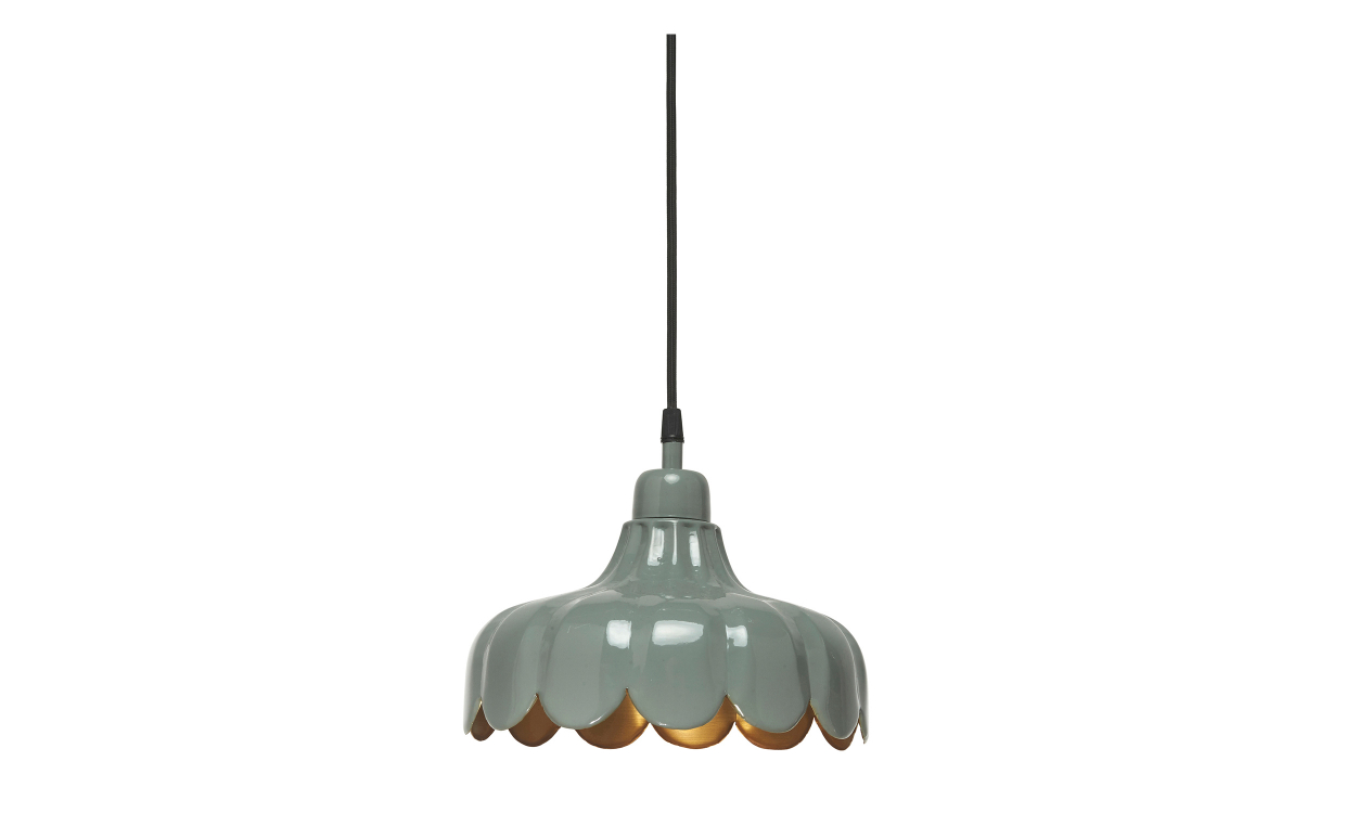 WELLS Taklampa Grön 24cm