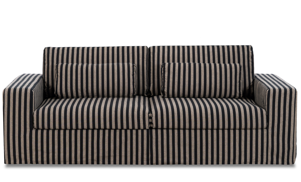 VIKELAND 3-sitssoffa Randig Beige/Svart