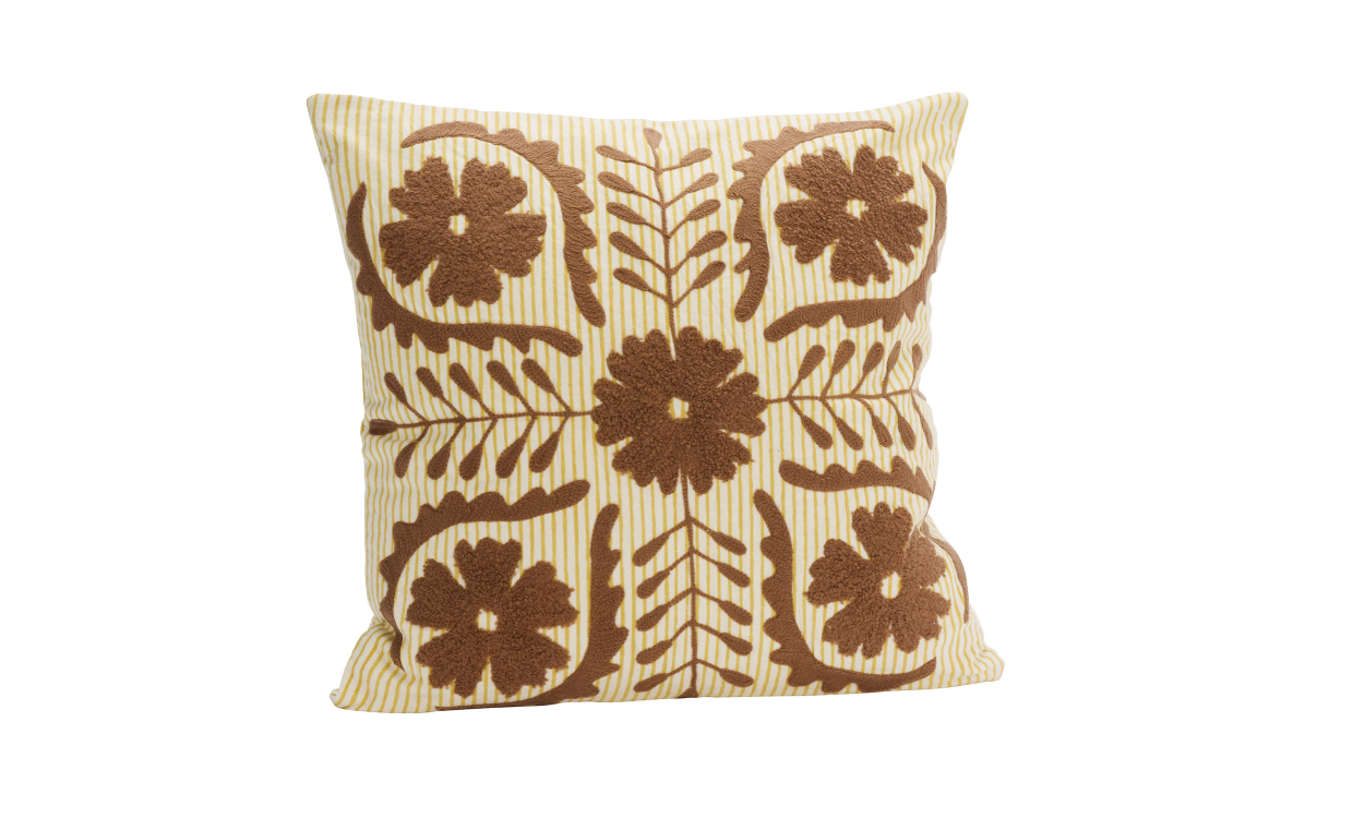 SUZANI Kuddfodral 45x45 Brun/Vit