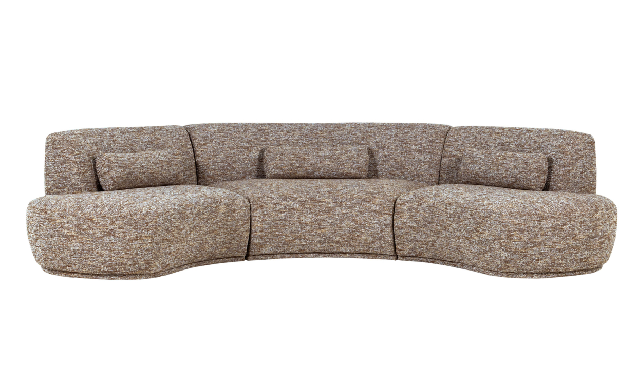 BATAVIER 6-sitssoffa Svängd Brun