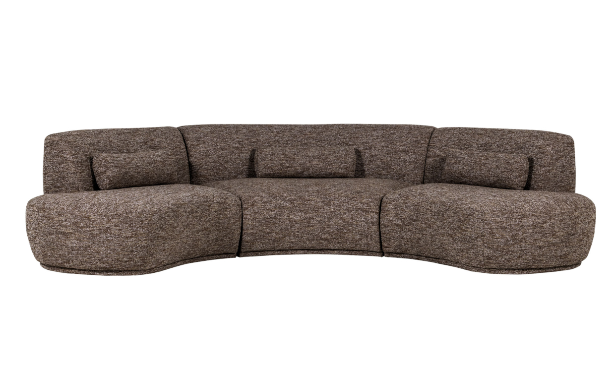 BATAVIER 6-sitssoffa Svängd Mörkbrun