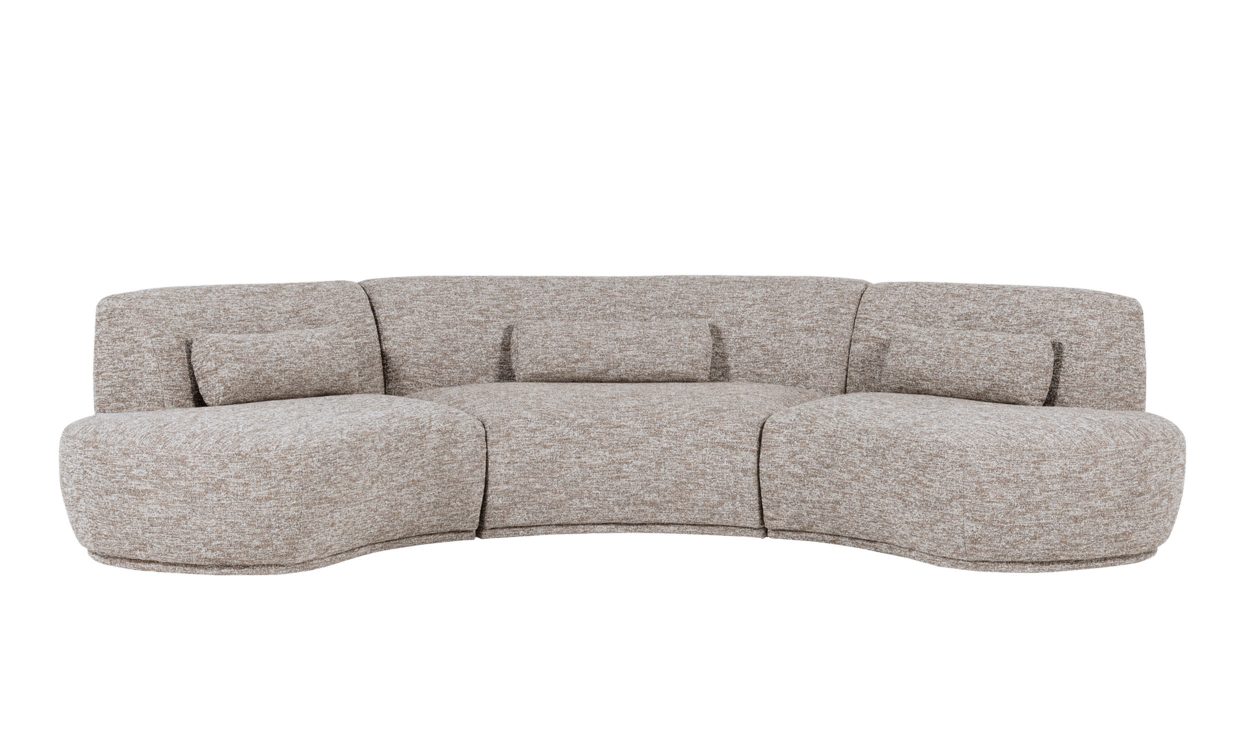 BATAVIER 6-sitssoffa Svängd Sand