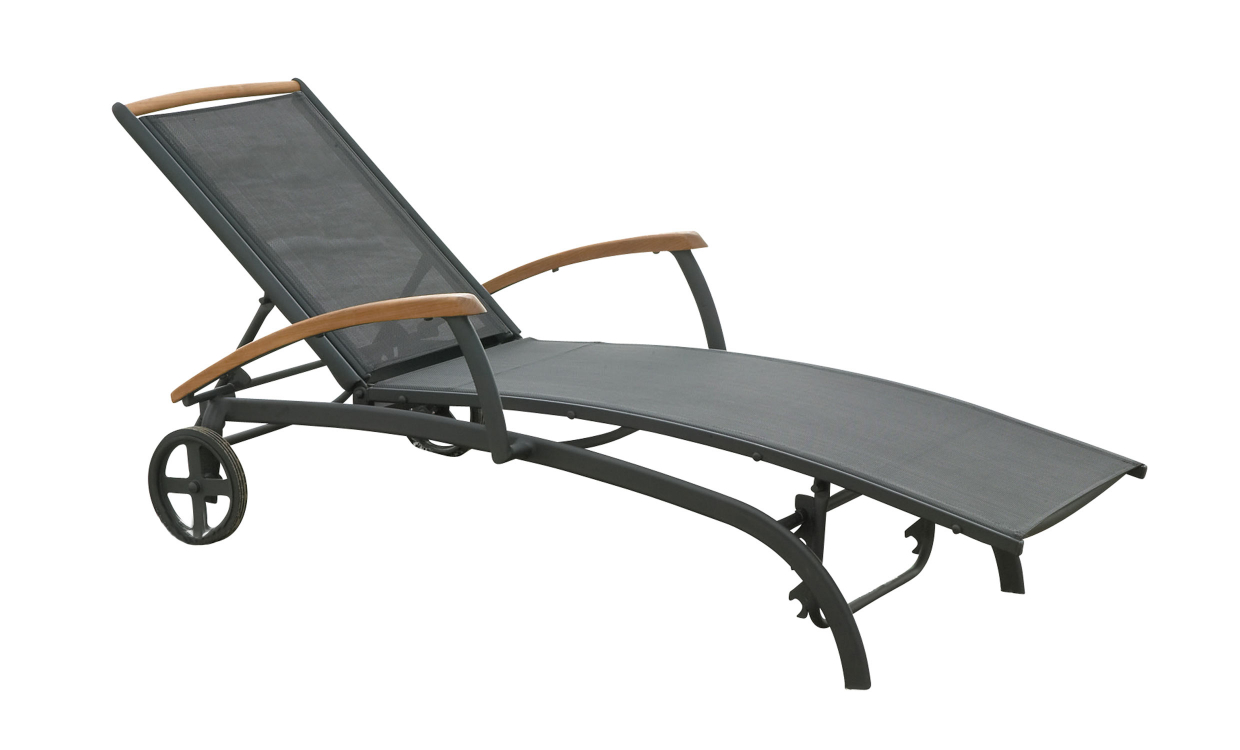 ANDY Vilsäng Svart/Teak