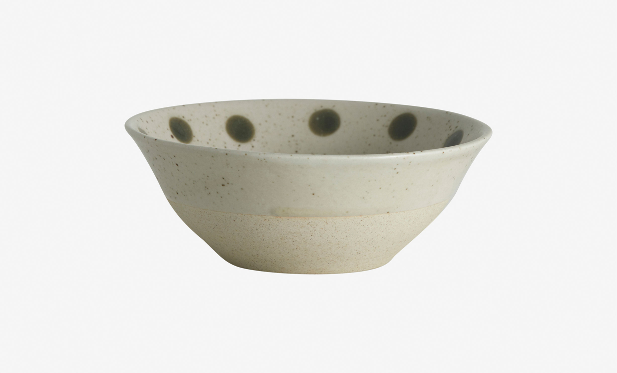 GRAINY Skål Prickig Sand/Grön
