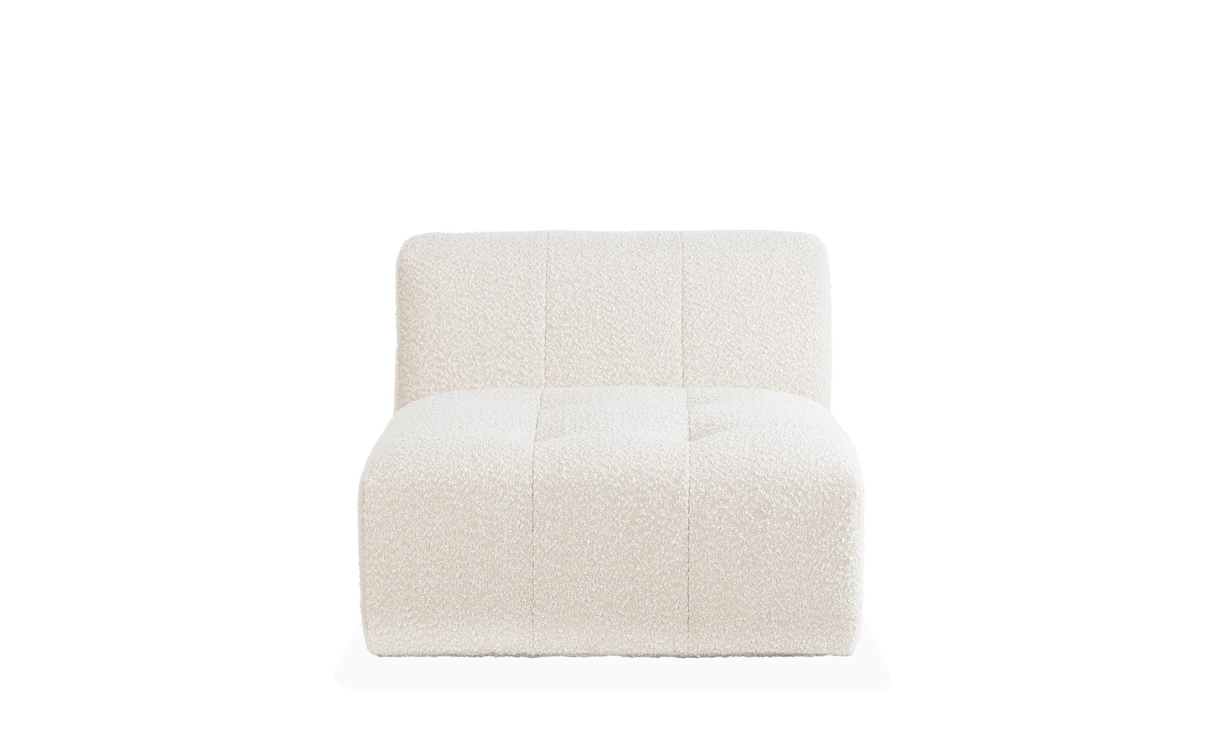 Offwhite armlös mittdel i bouclé, 65 cm bred