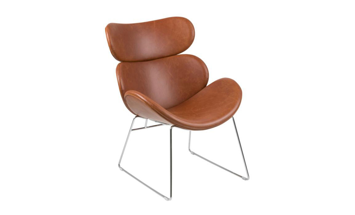 Loungestol Brun/Chrome
