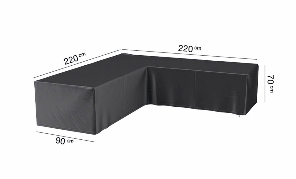 AEROCOVER Möbelskydd L-form 220x220x90 Antracit