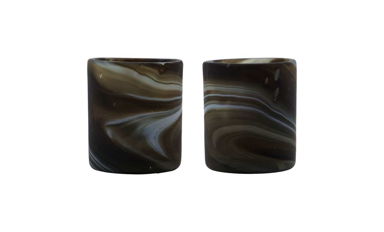 KAE Värmeljushållare 2-set Brun