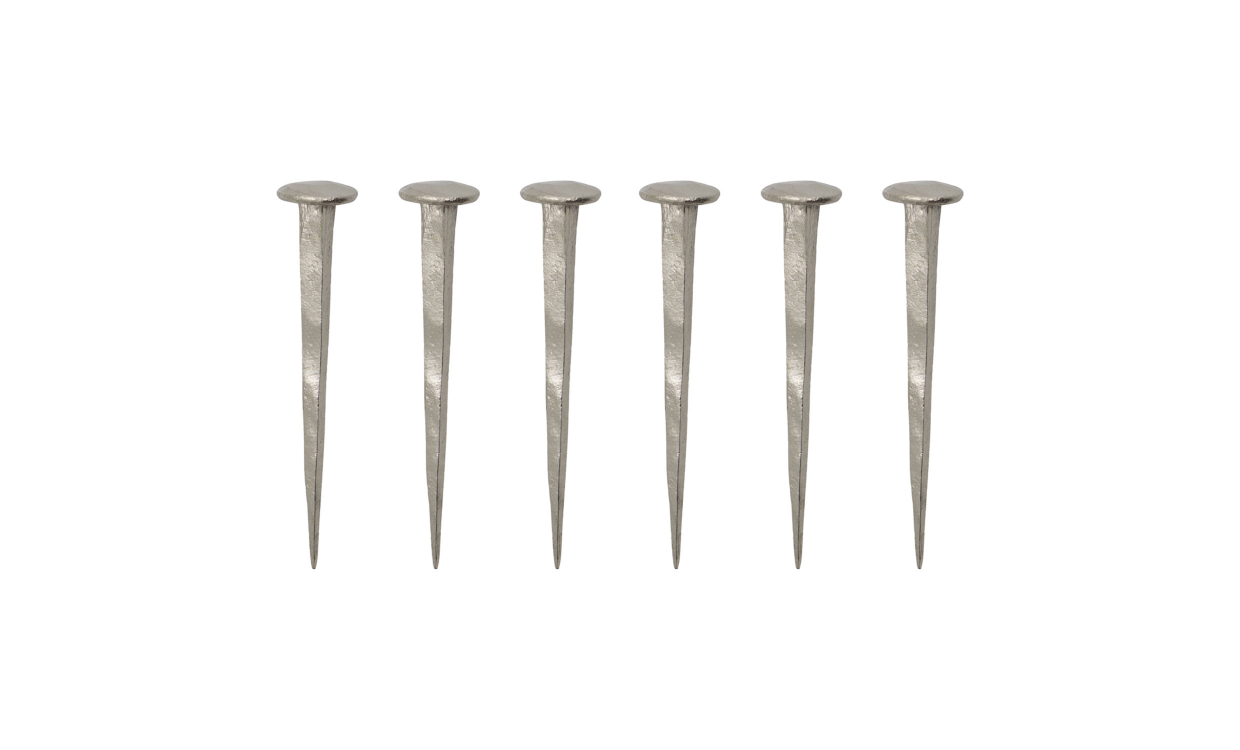 WALL Spikkrokar 6-pack Silver finish