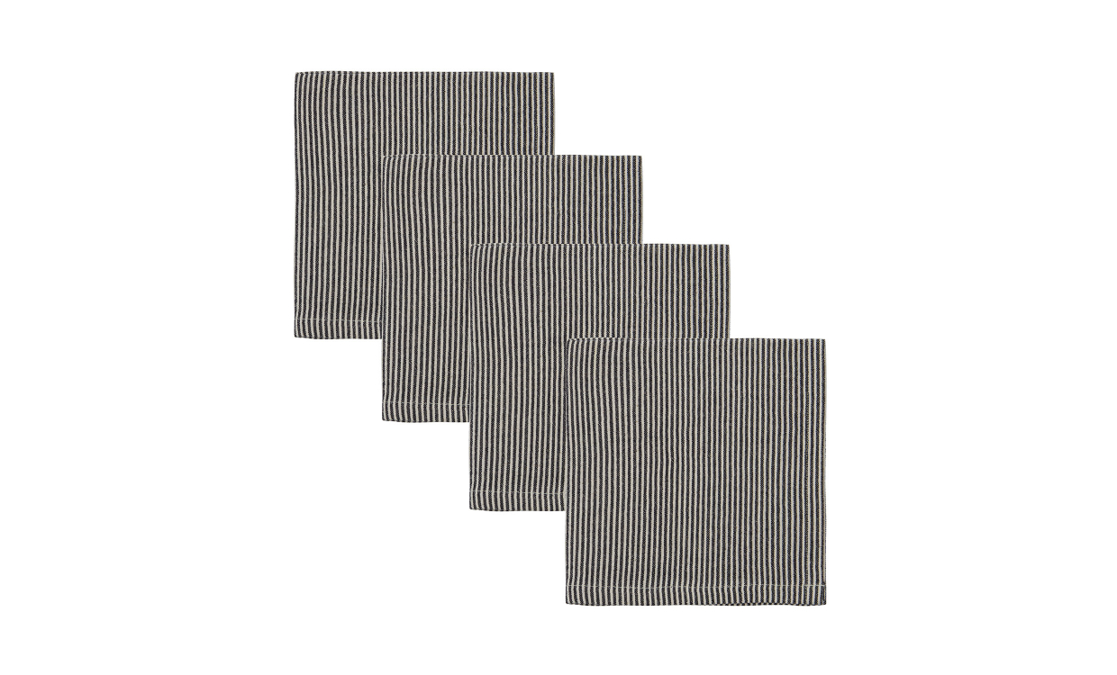 BLOCK Servetter 40x40 Sand/Svart 4-P