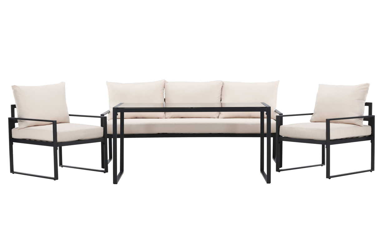 CATTIS Soffgrupp Svart/Beige