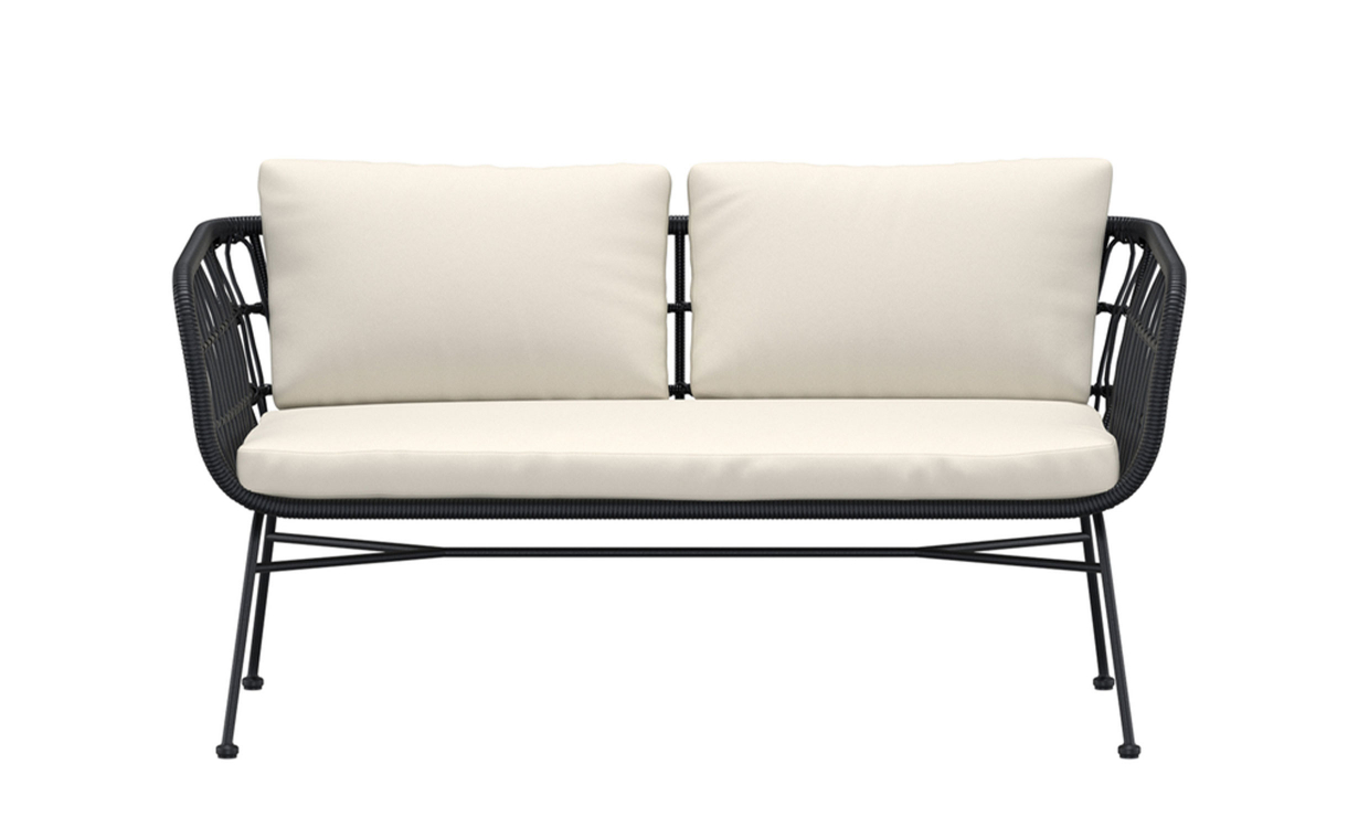SOLO svart loungesoffa med låg rygg