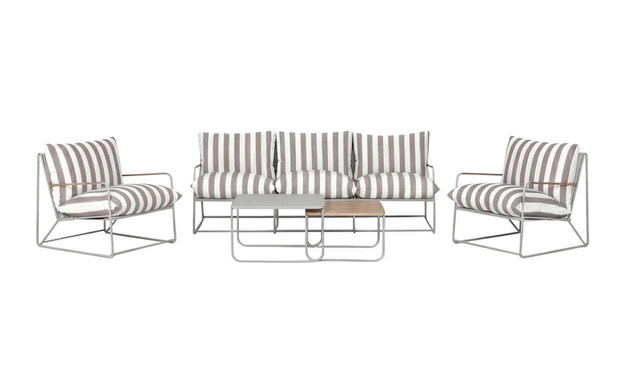 LIZ Soffgrupp Beige/Vit Randig