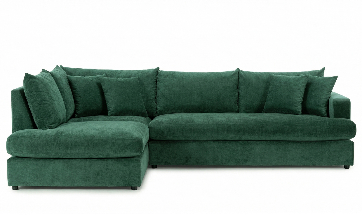 BOLNUEVO L-Soffa Vänster Hel Dyna Grön