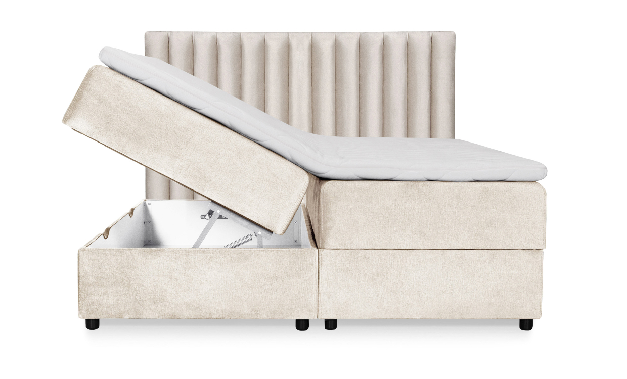 SoffaDirekt DANVIK/PENNY 160 Sängpaket Sammet Beige