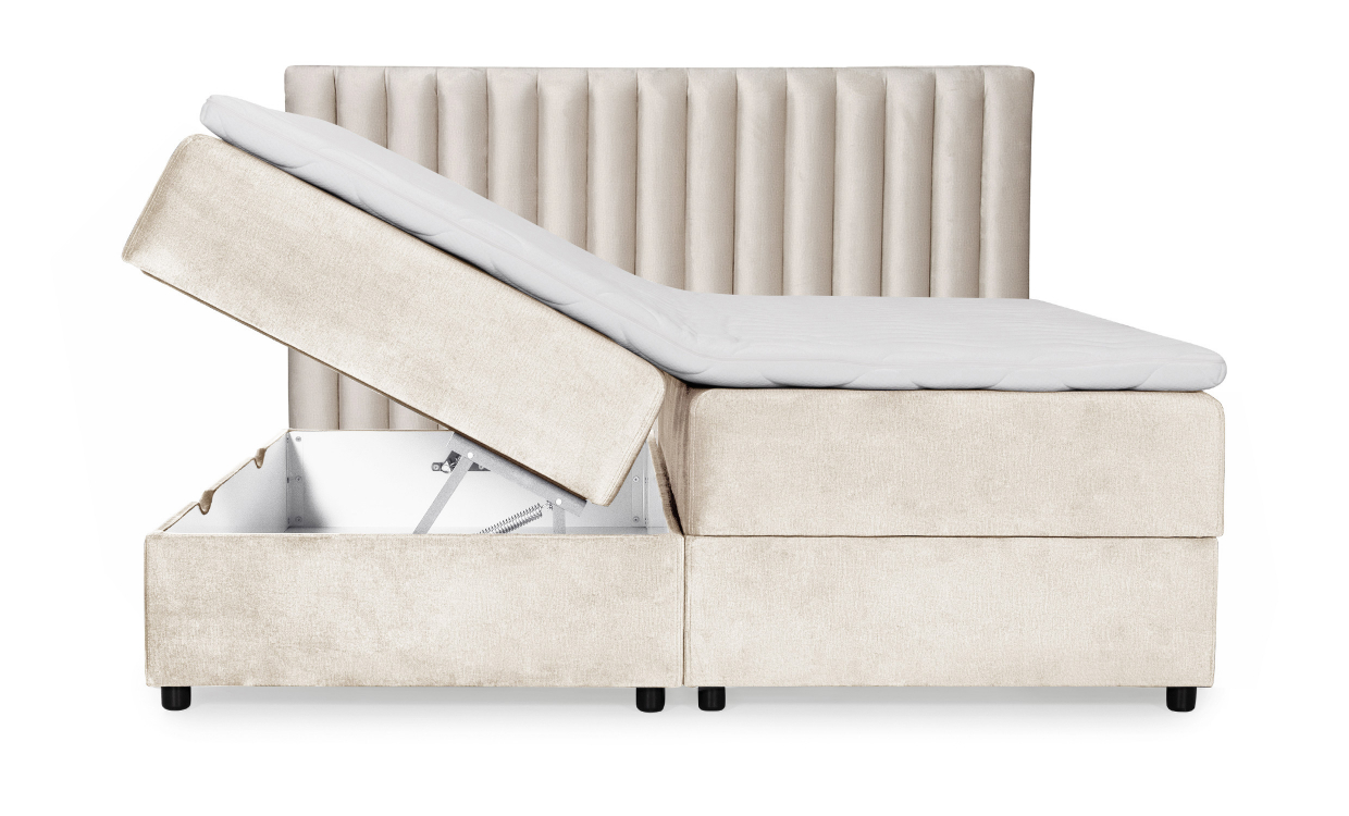 SoffaDirekt DANVIK/PENNY 180 Sängpaket Sammet Beige