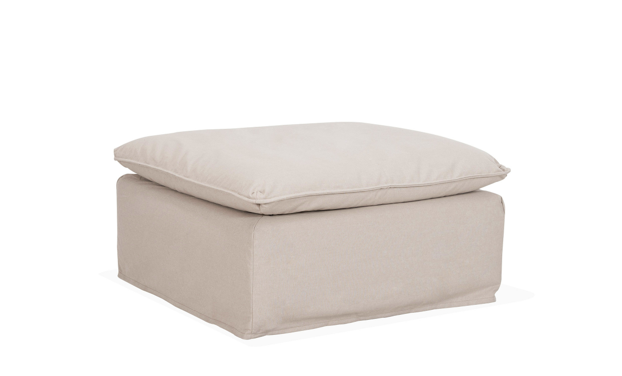 SoffaDirekt DOVER Grand Deluxe Fotpall Linnebeige