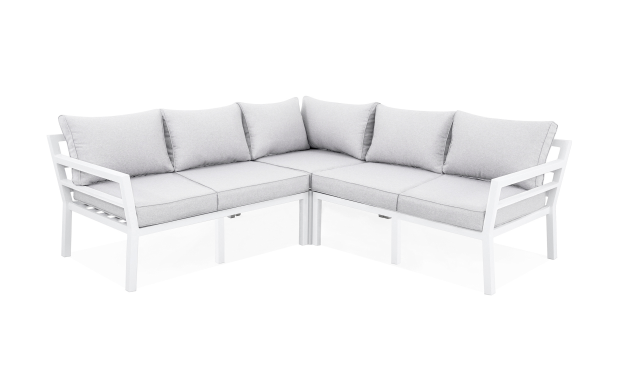 GRINDA Loungesoffa Grå/Vit