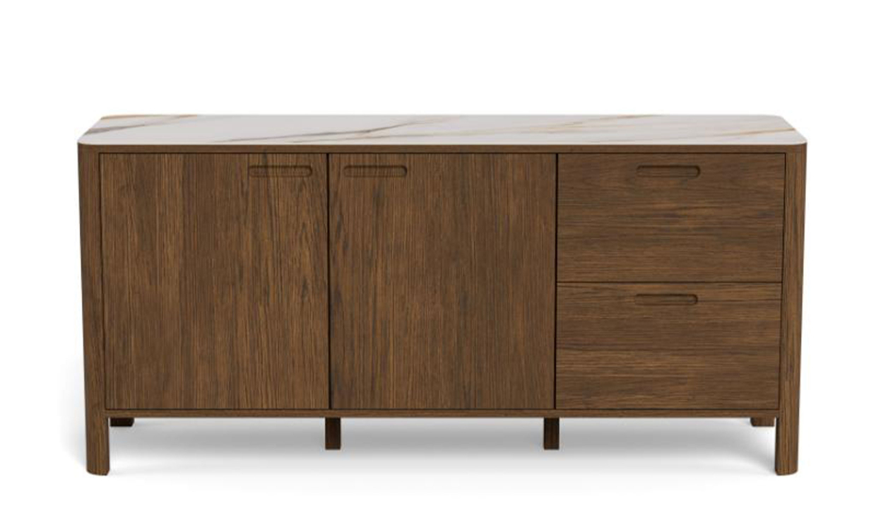 VELORIA Sidoskåp Mörkbrun