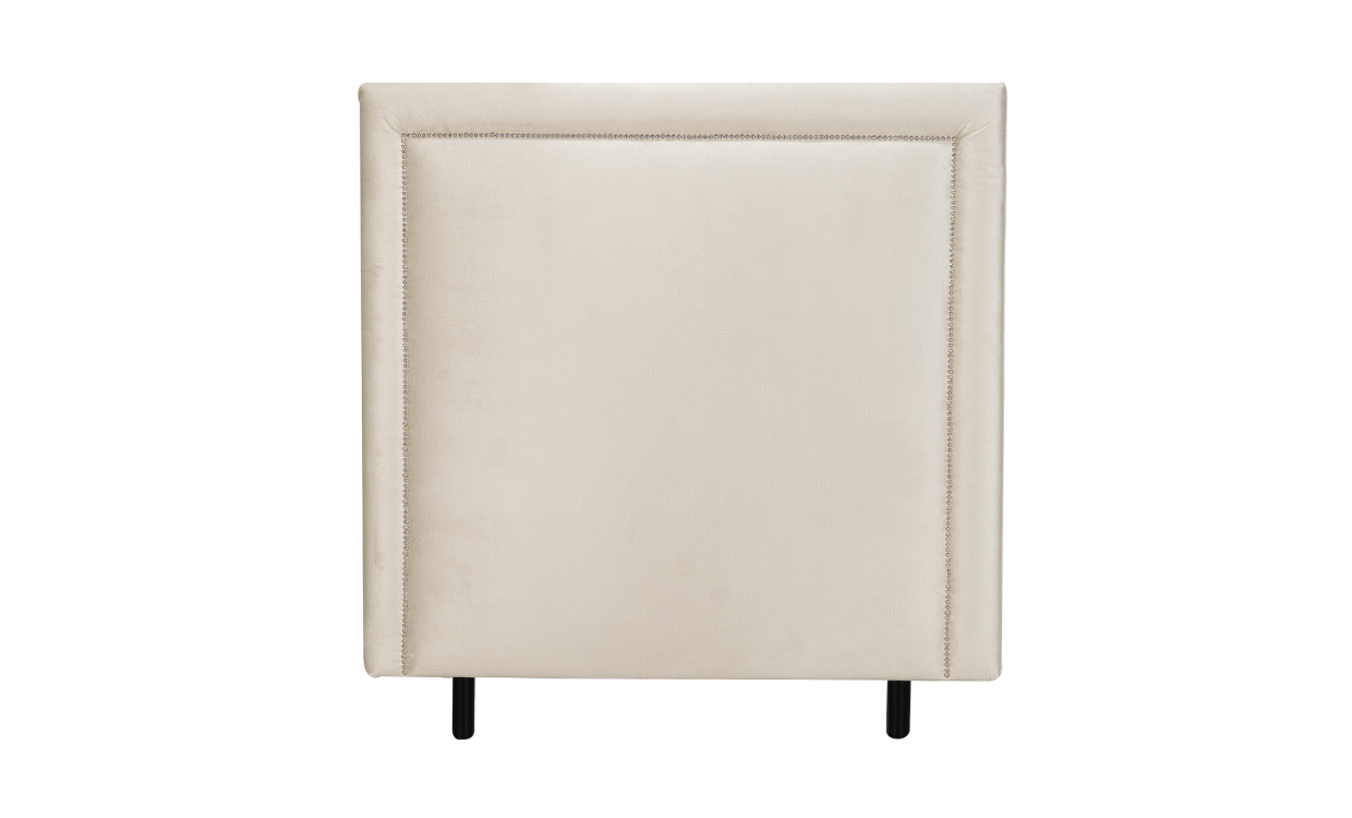 PERLA Sänggavel 120 Sammet Beige
