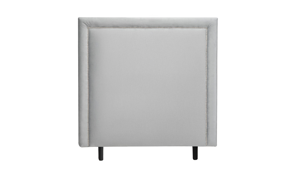 PERLA Sänggavel 120 Sammet Ljusgrå