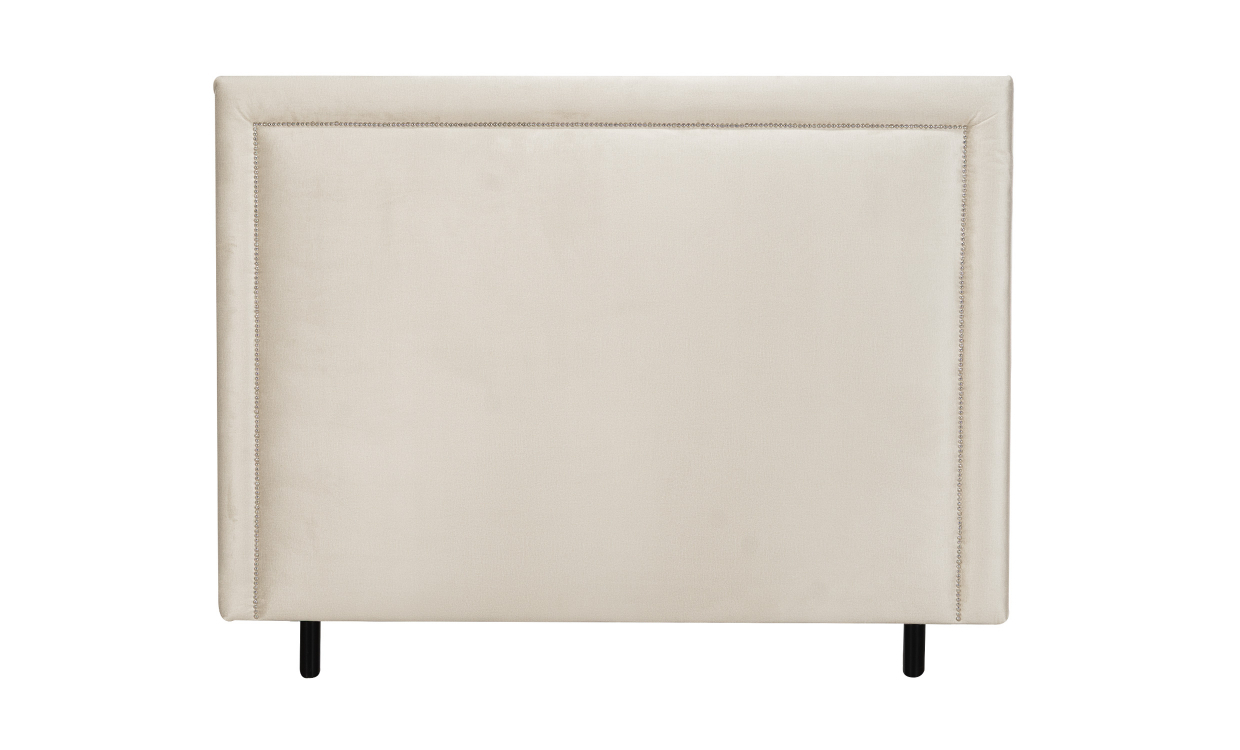 PERLA Sänggavel 160 Sammet Beige