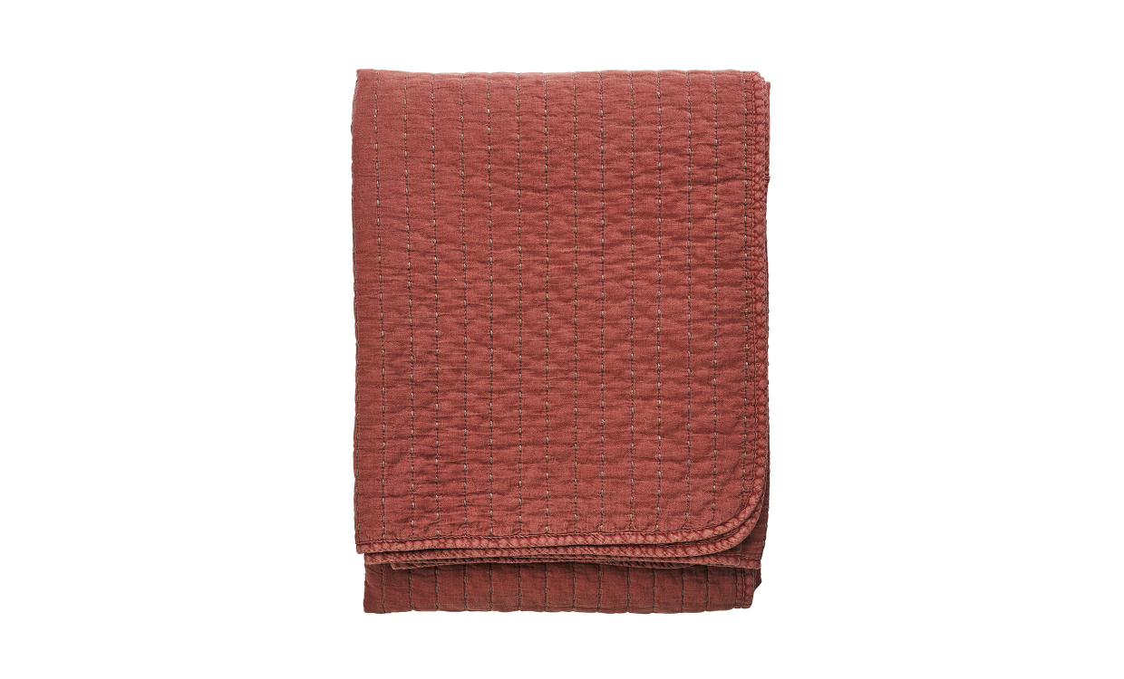 PLÄD 130x180 Brunröd