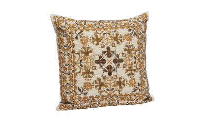 KUDDFODRAL Broderad 50x50 Beige/Brun