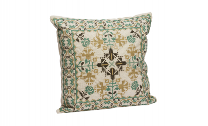 KUDDFODRAL Broderad 50x50 Beige/Khaki