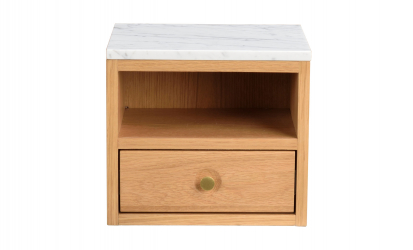 WHITMORE Vggskp-Sngbord Ek/Vit Marmor