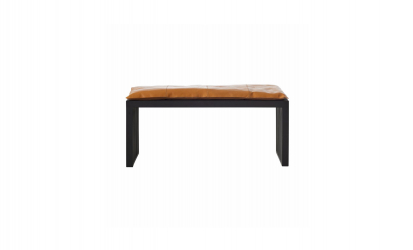 RIB set bänk svartlackat brun skinndyna