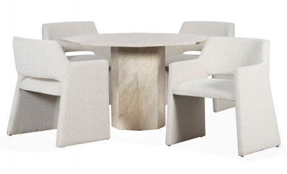 CATANIA/HAILY Matgrupp 4 Stolar Beige/Offwhite