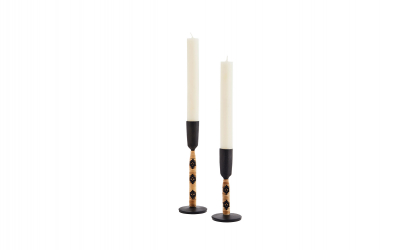 LJUSSTAKE Bambu 2-pack Natur/Svart 