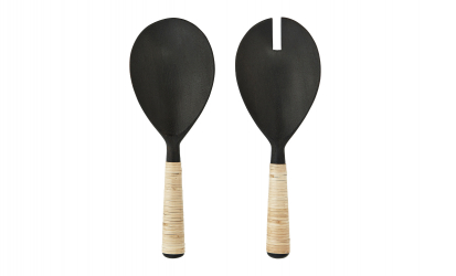 SERVERINGSBESTICK 2-set Mrkbrun