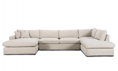 MAXIME U-Soffa Hger Beige