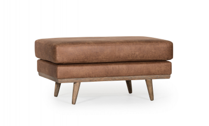 STOCKHOLM Leather Fotpall Cognac
