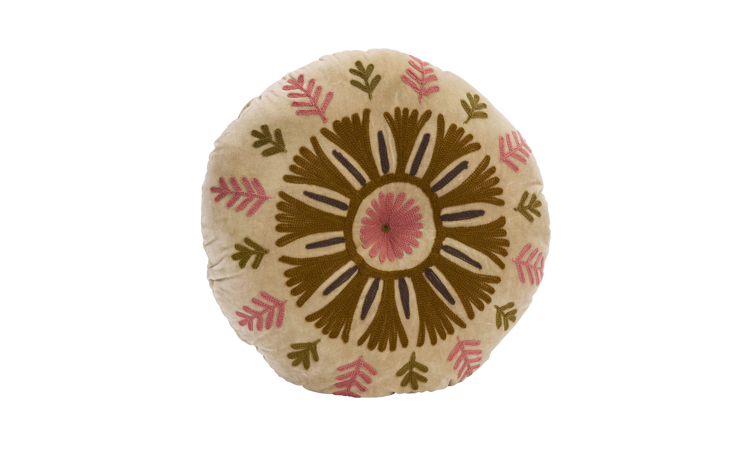 SUZANI Fylld Kudde Beige/Grön