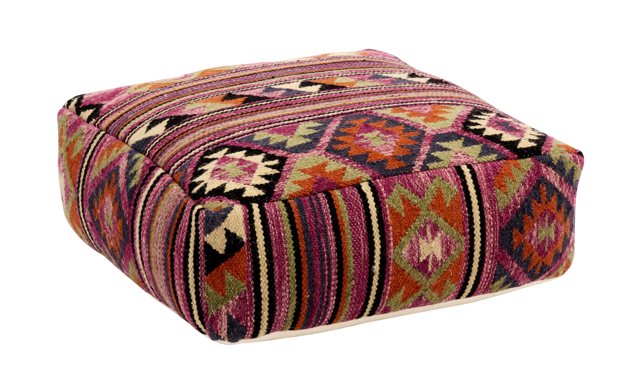 PUFF Jute 60x60 Lila/Natur/Orange