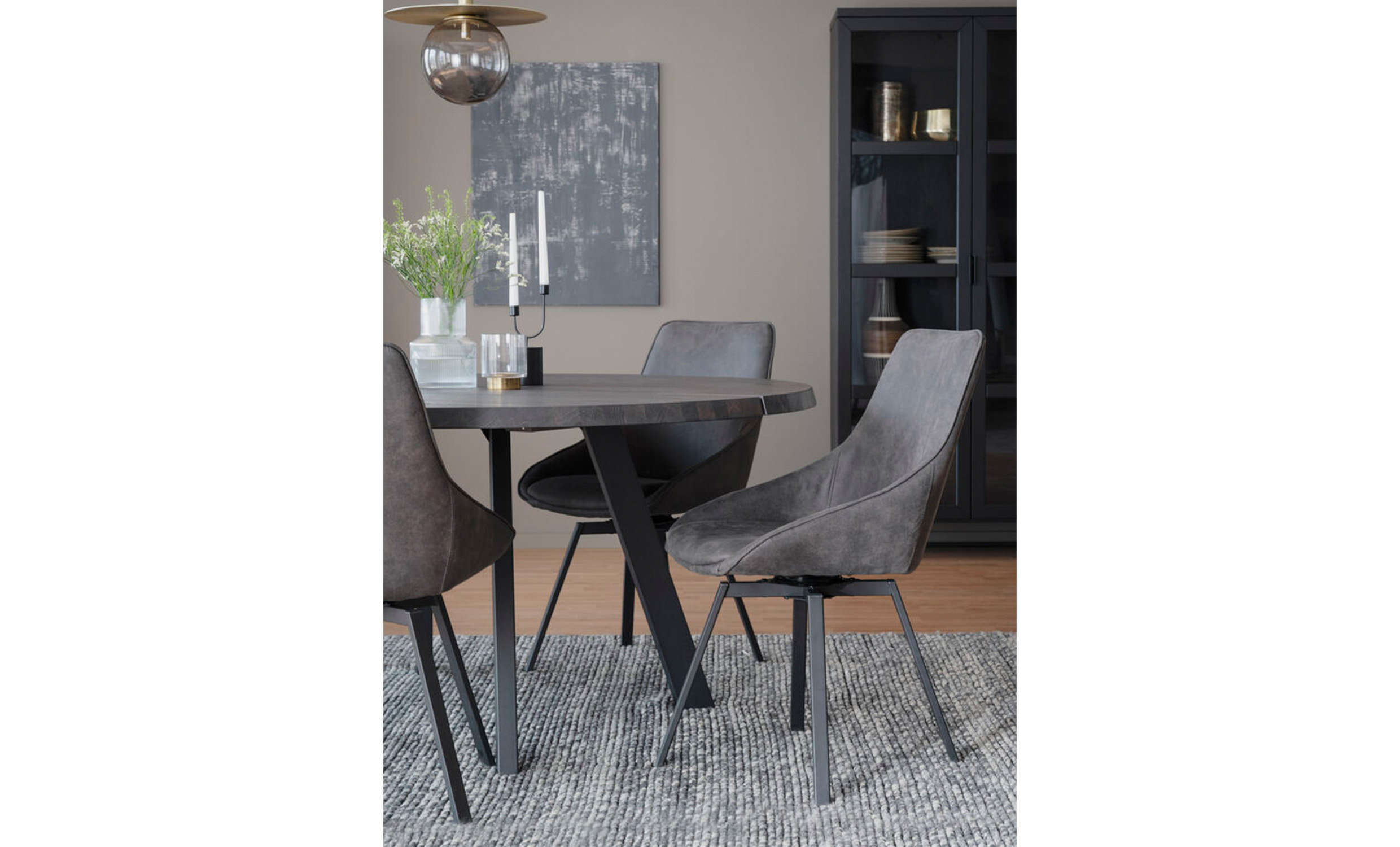 ALISON Snurrstol Mörkgrå/Svart från Rowico Home, bild 2