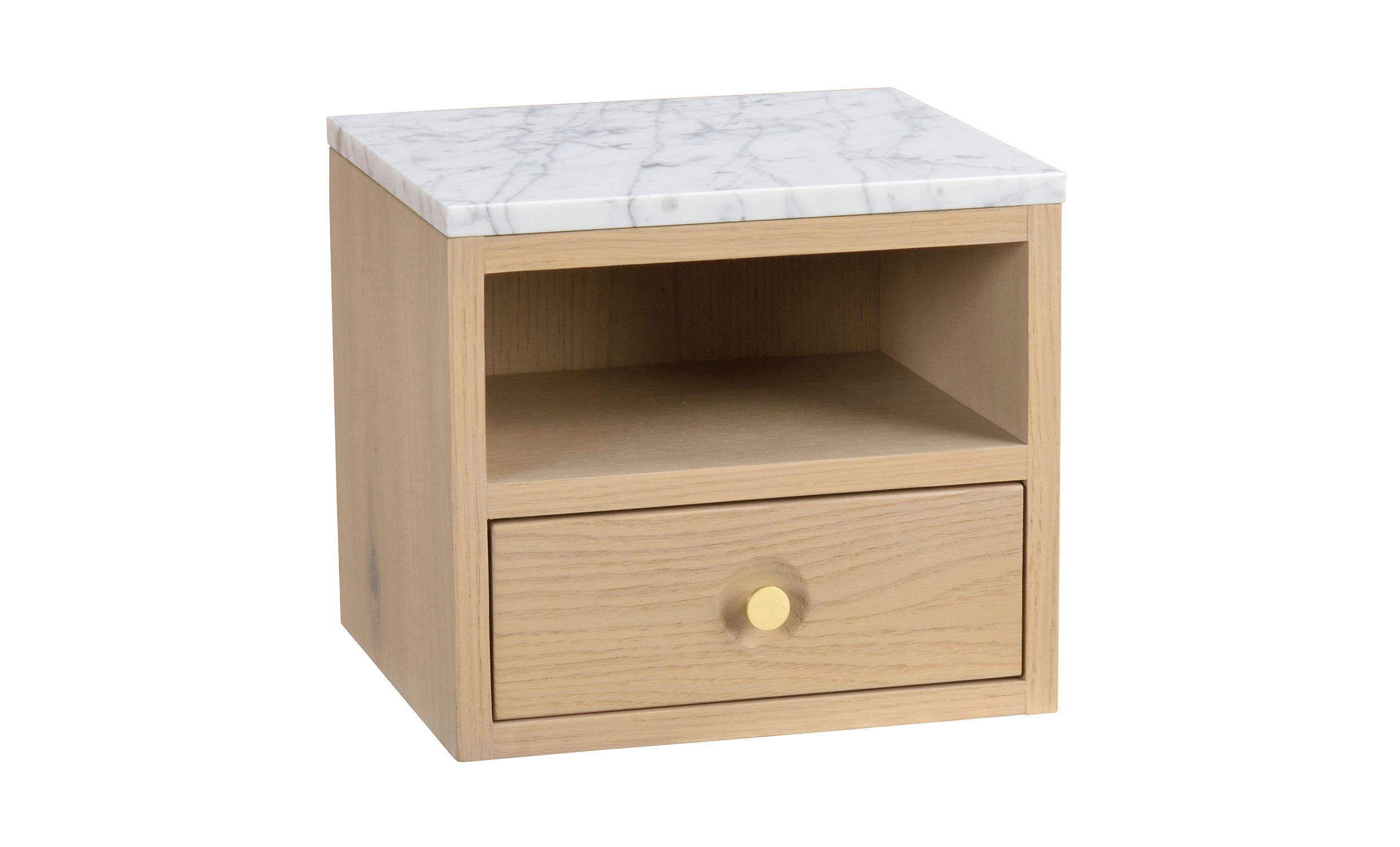 WHITEMORE Sängbord Vitpigmenterad Ek/Vit Marmor från Rowico Home, bild 2